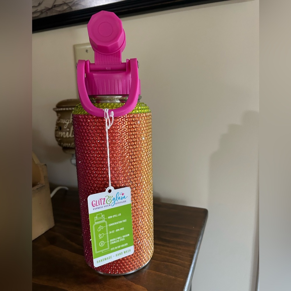 34 ounce  Rhinestone Water Bottle